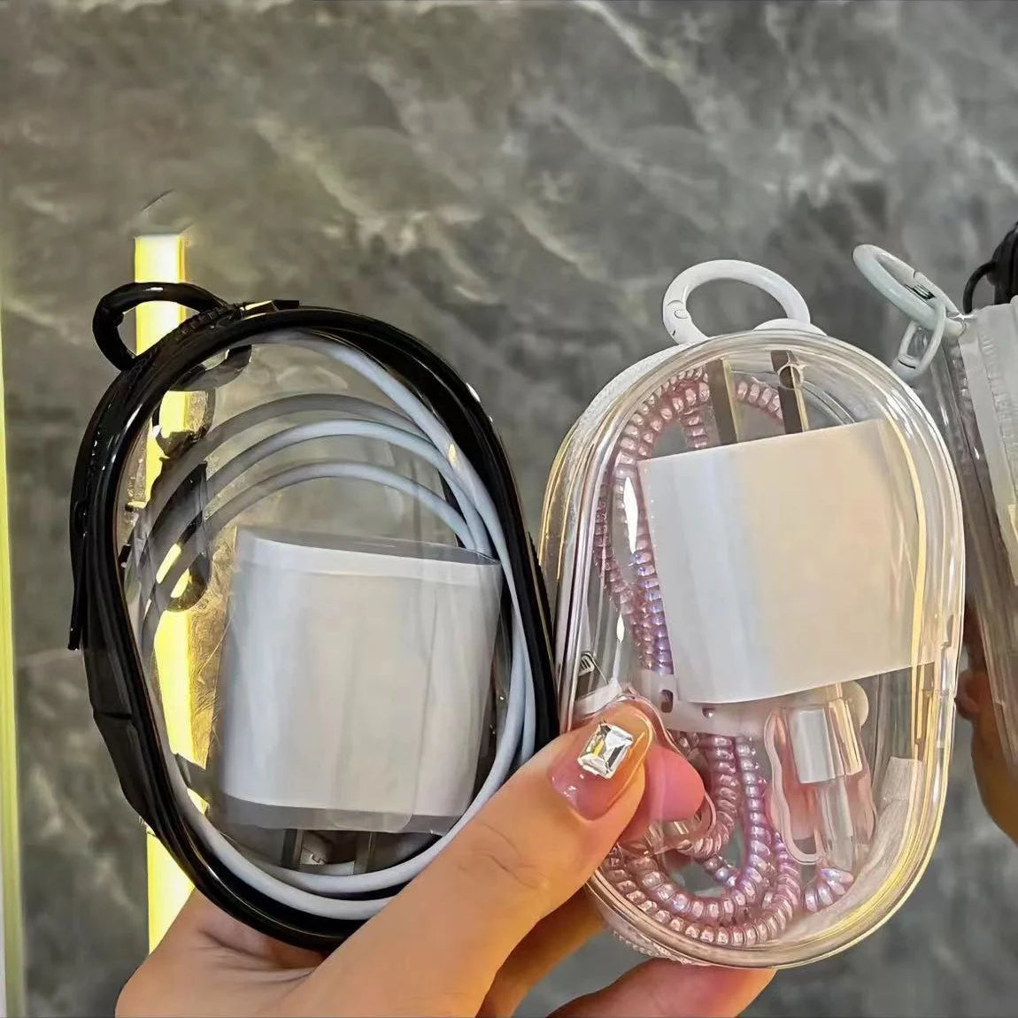 Transparent Jewelry Organizer Storage Box - Pouch, Keychain Bag, Thicken Wallet, Cute Doll Bag for Organized Storage