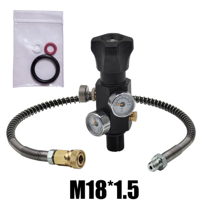 HPA Compressed Air Tank Charging Valve – Scuba Filling Station Hose with Gauge (20in, M18x1.5 or 5/8"-18UNF, 4500Psi/300Bar)