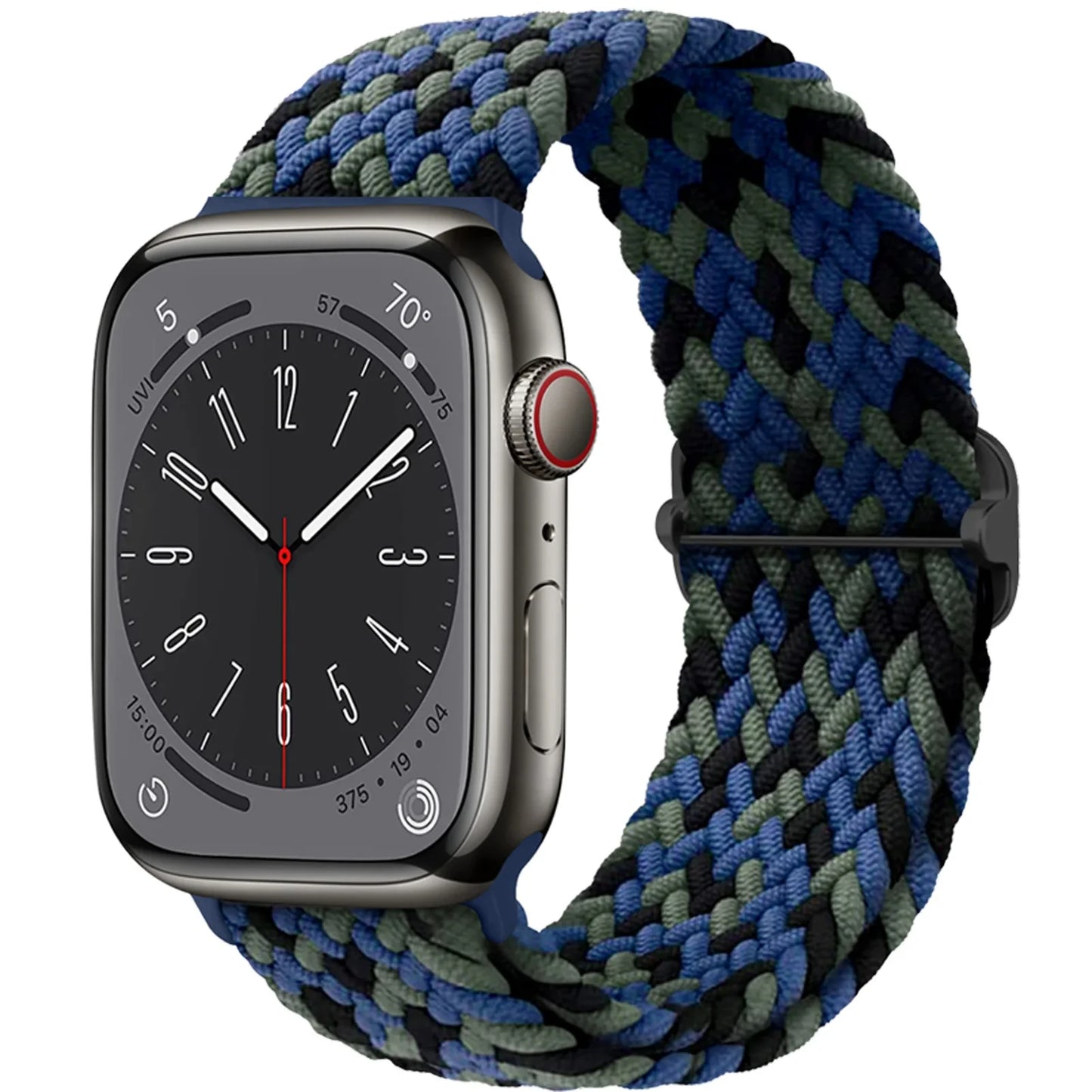 Elastic Braided Solo Loop Apple Watch Band – Adjustable Stretch Strap for Series SE, 5–11 & Ultra 3 (40mm–49mm)
