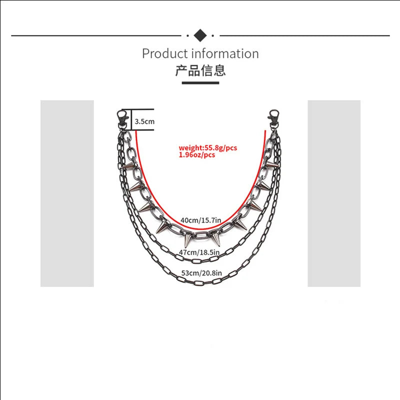 Hip-Hop Punk Rock Metal Waist Chain – Unisex Keychain & Wallet Chain for Jeans & Trousers
