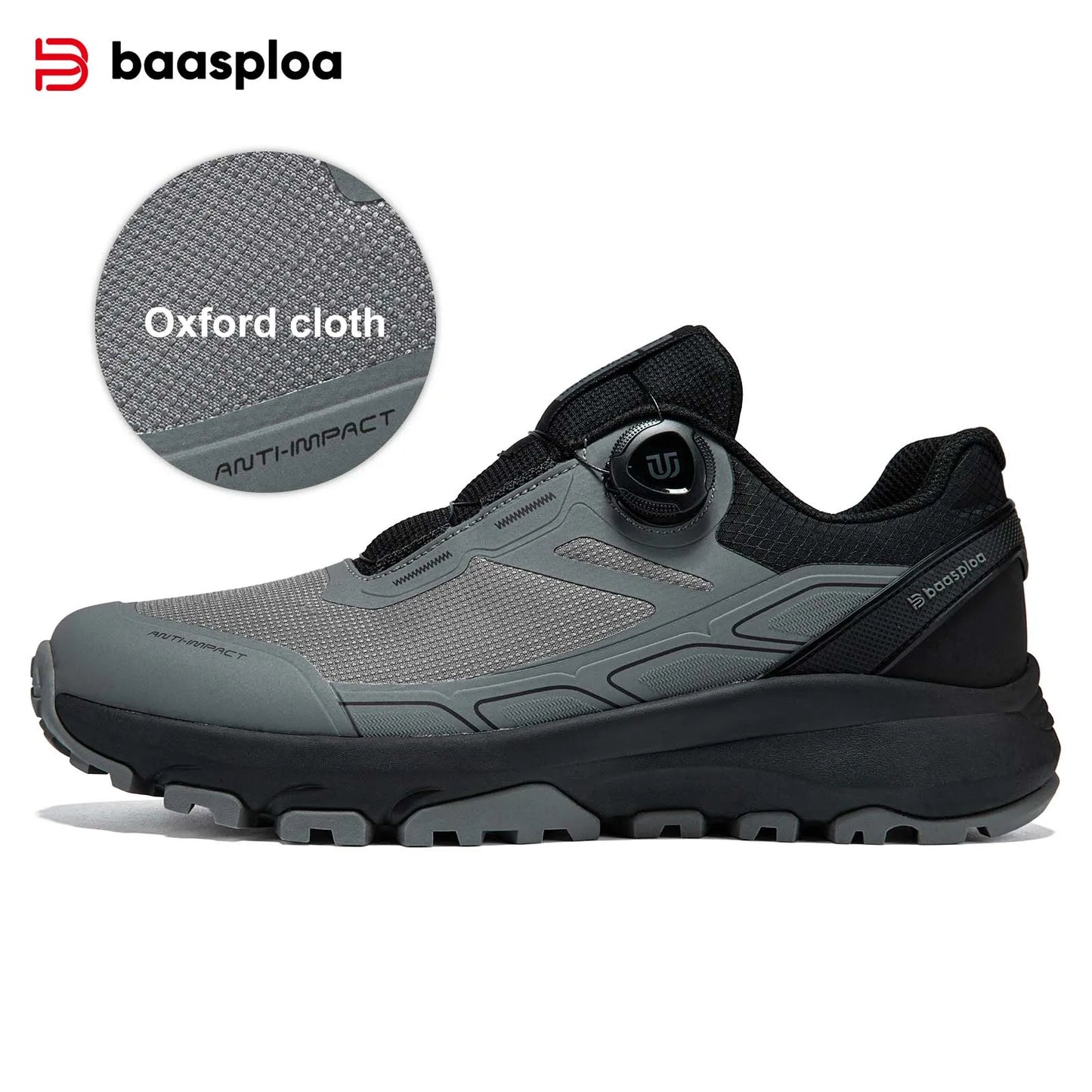 Baasploa Men’s Hiking Shoes – Breathable Outdoor Climbing & Walking Sneakers, Non-Slip & Durable