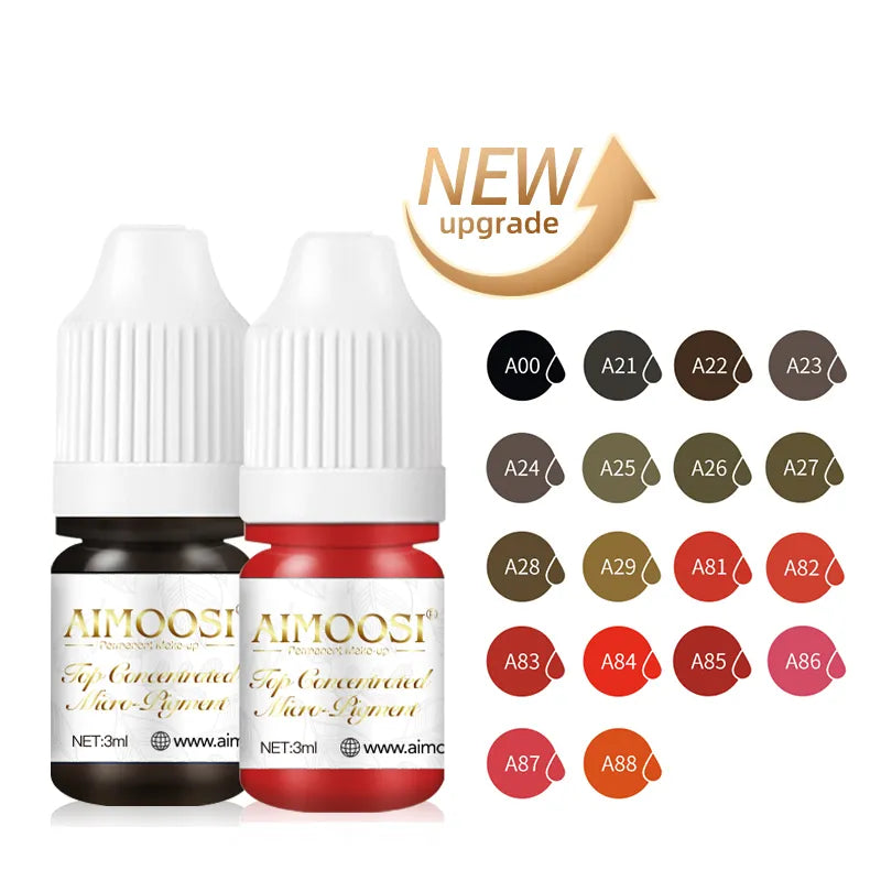 Top Tattoo Microblading Paint Ink: New 3ml Pigment for Semi-Permanent Body Art - Eyebrows, Eyeliner, Lips Tint Makeup Supplies