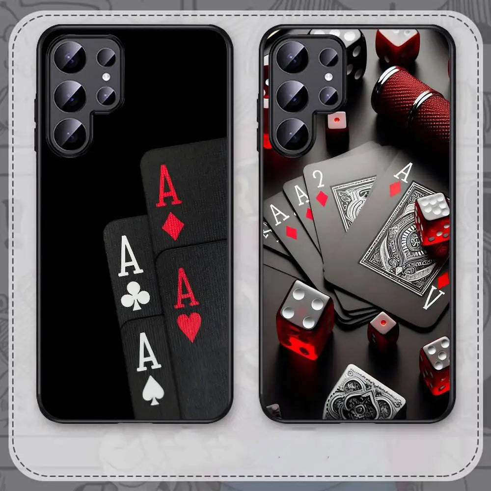 Poker Playing Card Phone Case - Protective Cover for Samsung Galaxy S25, S24, S23, S22 & Note Series