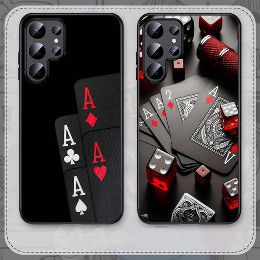 Poker Playing Card Phone Case - Protective Cover for Samsung Galaxy S25, S24, S23, S22 & Note Series