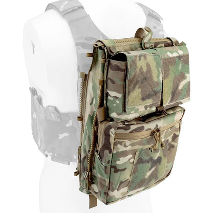 LV119 Tactical Vest Back Panel – Spiritus Systems Hunting Combat Airsoft Plate Carrier with Storage Pouch & Assault Vest Expansion Gear