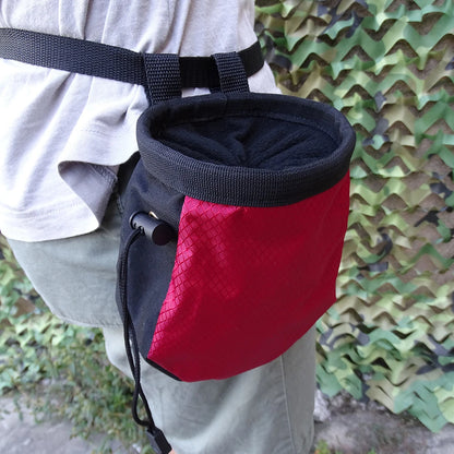 Rock Climbing Chalk Bag - Belted Magnesia Pouch with Zipper Pocket for Gym, Fitness & Bouldering