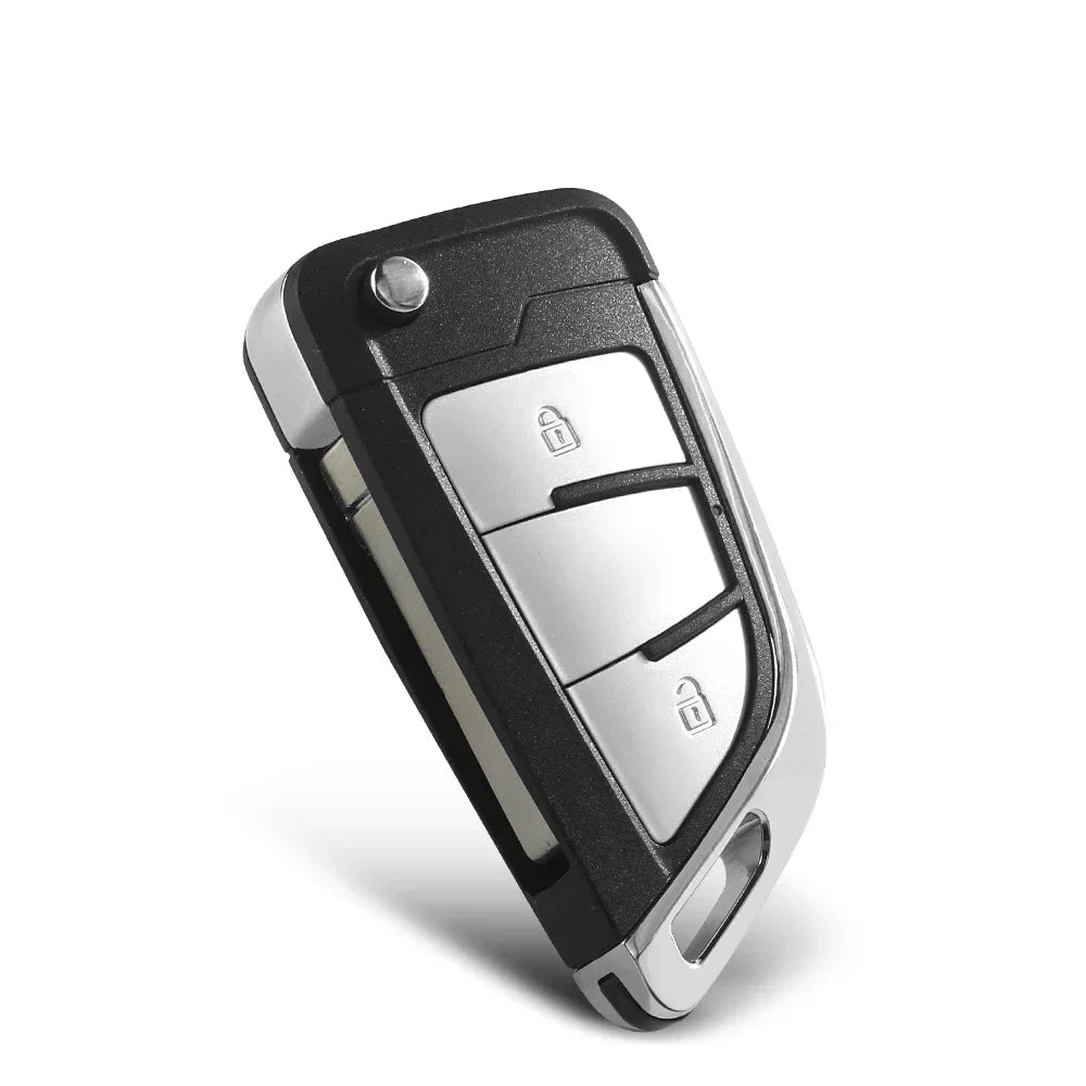 KEYYOU 2/3 Button Remote Flip Folding Car Key Shell - Compatible with VW Volkswagen MK4, Bora, Golf 4/5/6, Passat, Polo, Touran