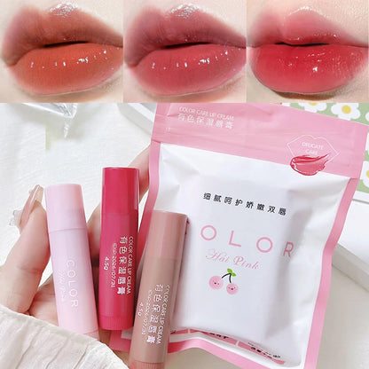 Cute Red Tint Lipstick Set – Moisturizing Colored Lip Balm with Anti-Drying & Fade-Resistant Lip Care Cosmetics