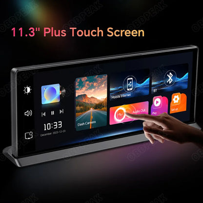 K2 Pro 11.3" 4K Dash Cam — Car DVR with Wireless CarPlay, Android Auto, 5G WiFi & GPS Navigation