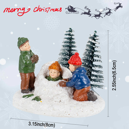 Christmas Village Set Accessories – Collectible Figurines for Kids, Home, Fireplace & Holiday Decoration