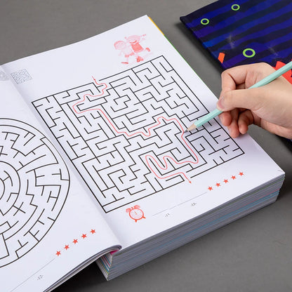32-Page Kids Maze Puzzle Book - Educational Brain Training Toy for Concentration, Intelligence Development & Early Learning