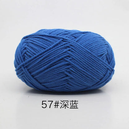40-50g/Set 4ply Milk Cotton Knitting Yarn – Dyed Lanas for Crochet, Sweaters, Hats & Dolls, Affordable Craft Supplies