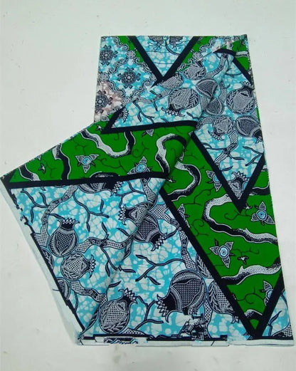 African Wax Print Fabric 6 Yards - Ghana Kente Design Ankara Kitenge Pagne