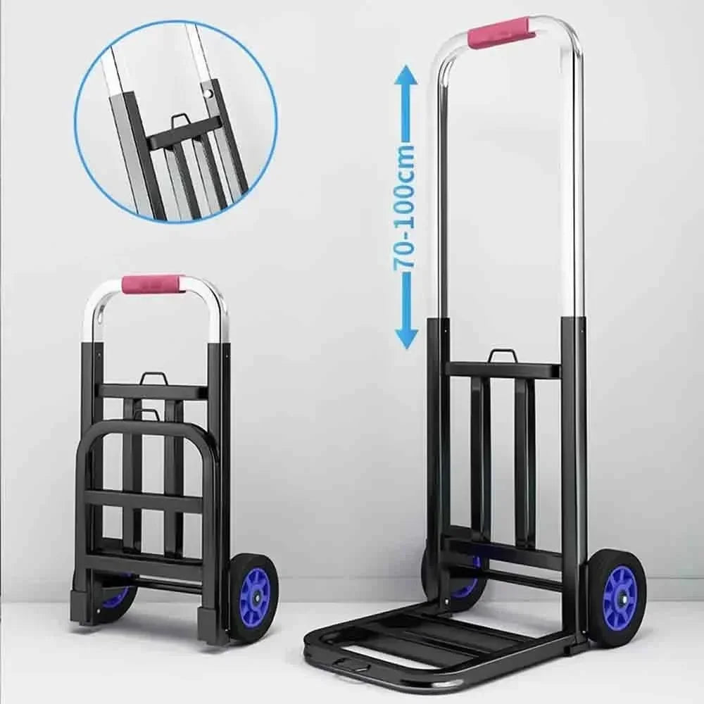 Folding Retractable Hand Truck – Portable Trolley for Shopping and Luggage | Household Magic Trailer and Cart