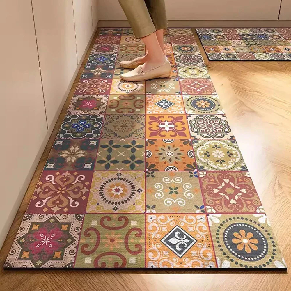 Absorbent Non-Slip Kitchen Mat – Printed Area Rug for Hallway, Living Room, Bedroom & Entrance