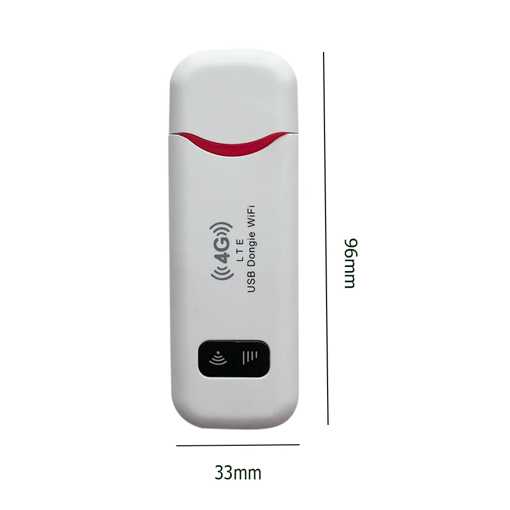 4G LTE USB Modem Dongle — 150Mbps Wireless WiFi Mobile Router with SIM Card Slot for Home & Office Pocket Hotspot