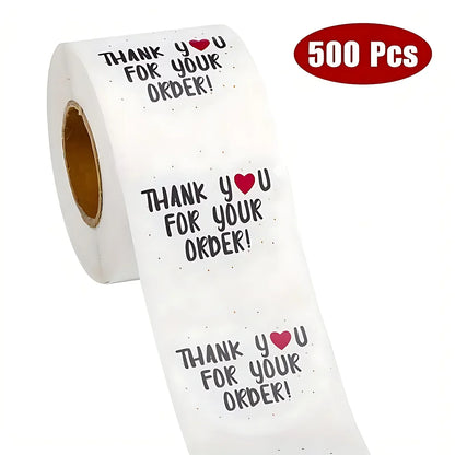 500pcs Thank You for Your Order Stickers - DIY Small Business Packaging, Online Store Shipping and Packing Labels