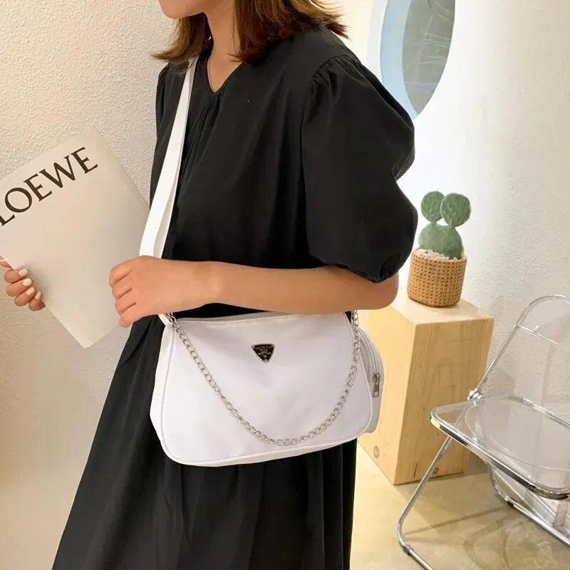 Women's Nylon Crossbody Bag - Fashionable Casual Underarm Bag, Portable Design for Students