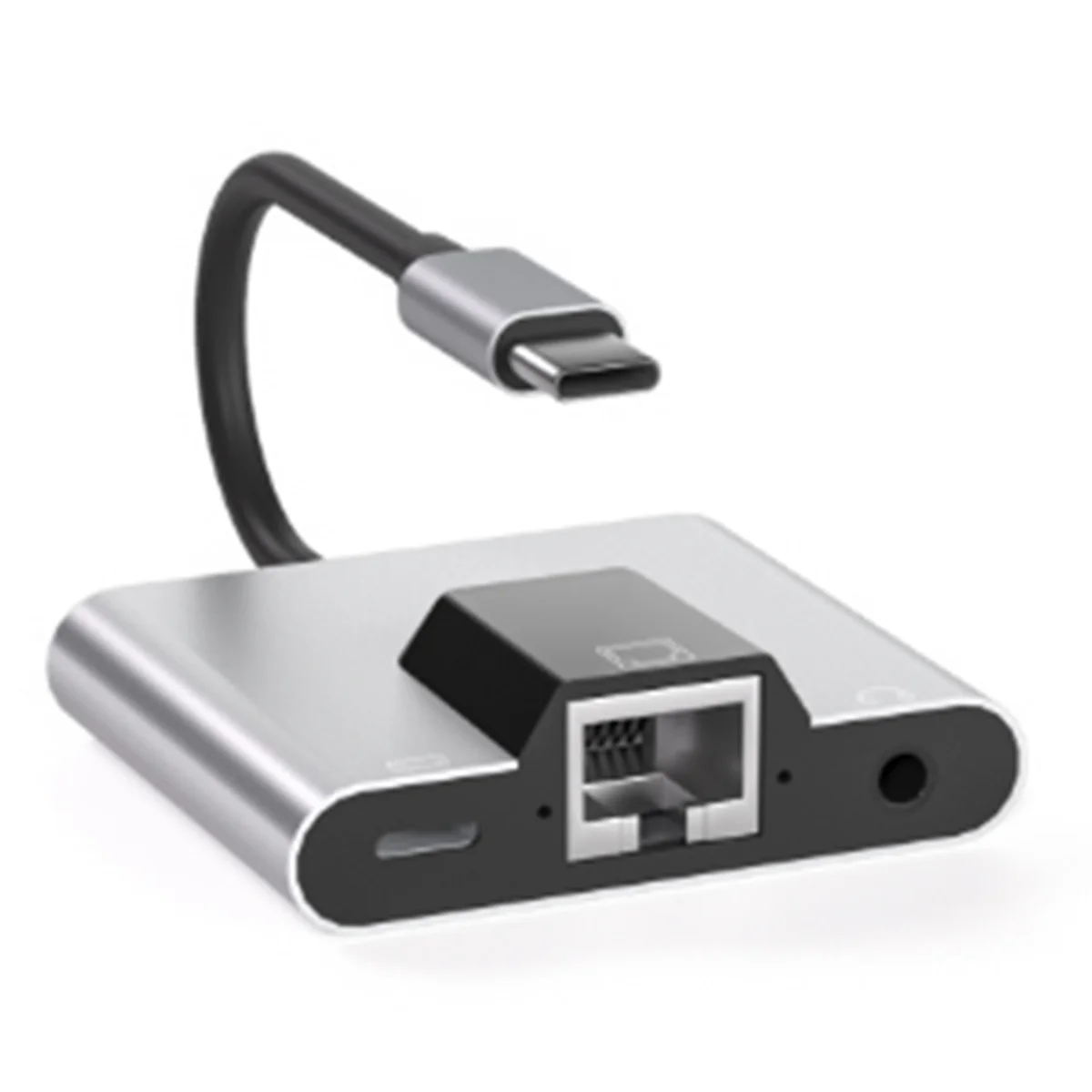 RGEEK USB-C to Ethernet Adapter Hub — Type-C to LAN, 3.5mm Audio & PD Charging Dock for iPhone & Android