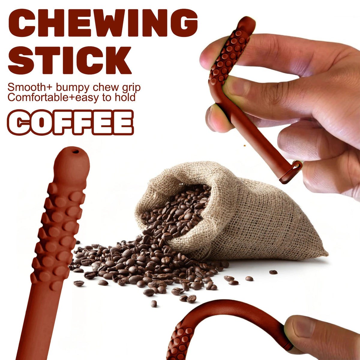 Silicone Aromatherapy Chew Stick - Essential Oil Diffuser Breathing & Stress Relief Tool