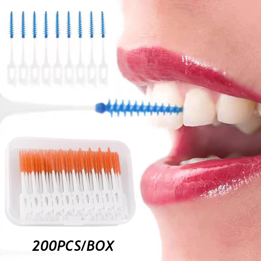 200-Piece Dental Floss Picks Set - Interdental Cleaning Tools for Daily Oral Hygiene and Dental Care