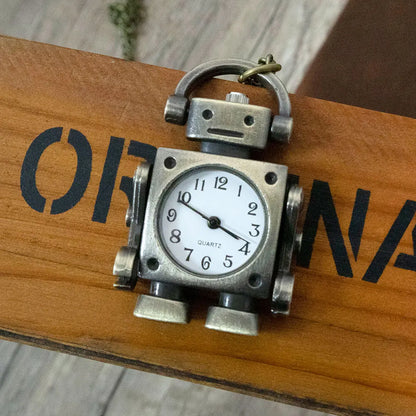Robot Quartz Pocket Watch - Cool Round Dial with Arabic Numerals for Students and Collectible Gifts