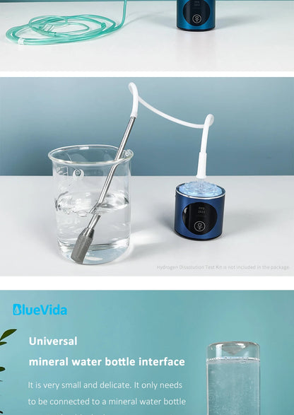 BlueVida 8th Gen Nano Hydrogen Water Generator Bottle - DuPont SPE/PEM Hydrogenator with H2 Inhaler & Touch Button