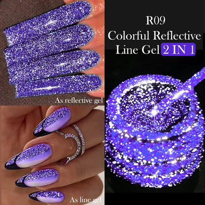 LILYCUTE 5ml Silver Metallic Liner Gel Polish – Super Bright UV Nail Art Stripe & Drawing Paint Varnish, Mirror Effect Graffiti Gel