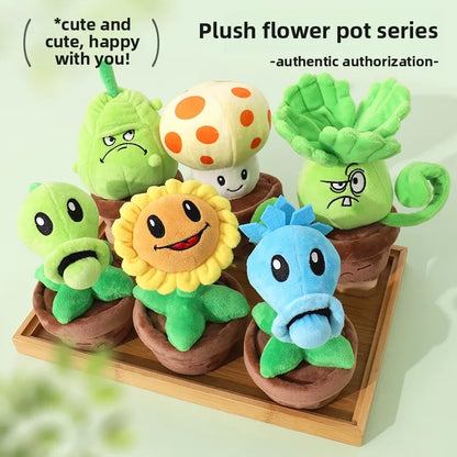 Plants vs. Zombies 2 Plush Toys - Sunflower and Peashooter Potted Plant Dolls, Soft Pillow Toys and Gifts for Teens