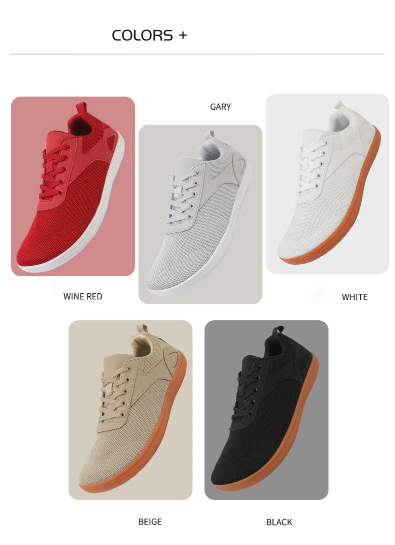 Men’s Minimalist Barefoot Walking Shoes – Breathable Wide Sports Sneakers for Gym, Office & Leisure