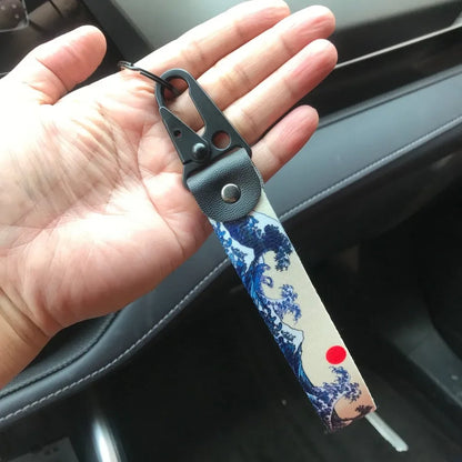 Hokkaido Waves Nylon Keychain Lanyard – JDM Style for Honda, Toyota & Auto Accessories