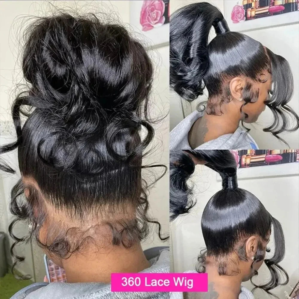 Invisi Strap 360 Lace Front Human Hair Wig – Preplucked 250% Density Body Wave HD Lace, Glueless Wig