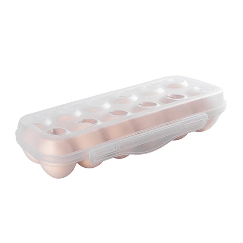 12/18 Grid Egg Storage Box - Refrigerator Egg Organizer Tray with Lid