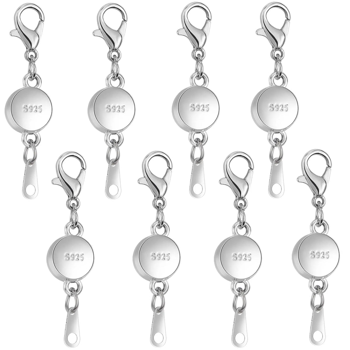 925 Silver Magnetic Jewelry Clasp - Round Necklace Closure & Clasp Converter for DIY Jewelry Making