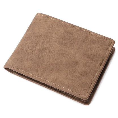 Men’s PU Leather Wallet – Multi-Card Slot Folding Short Wallet with Large Capacity Coin Purse