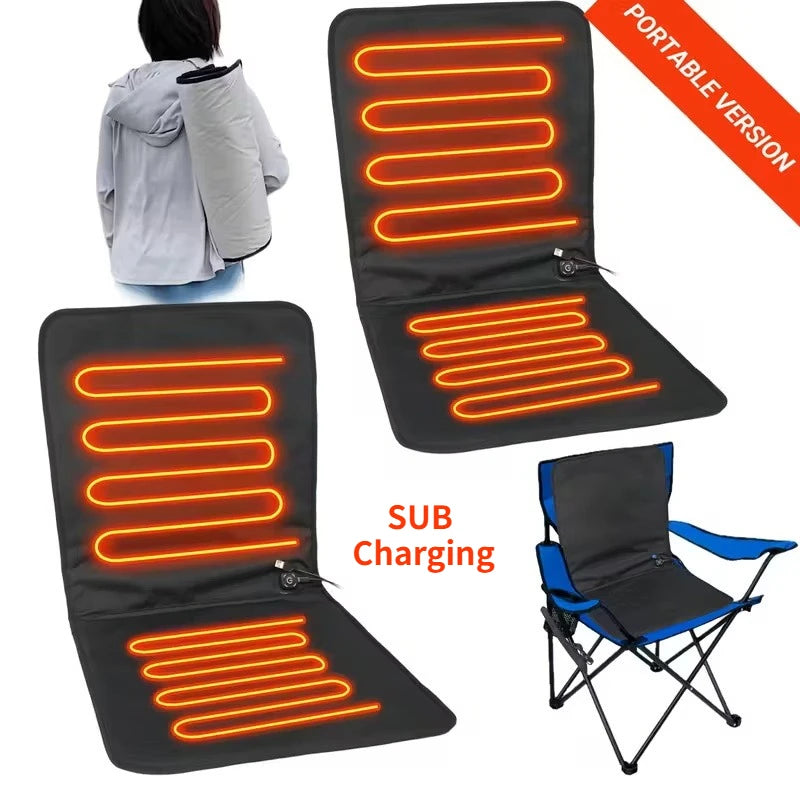 Winter USB Heated Seat Cushion 90x43cm – Waterproof 3-Level Temperature Heating Pad for Car, Office, Bed & Outdoor Use