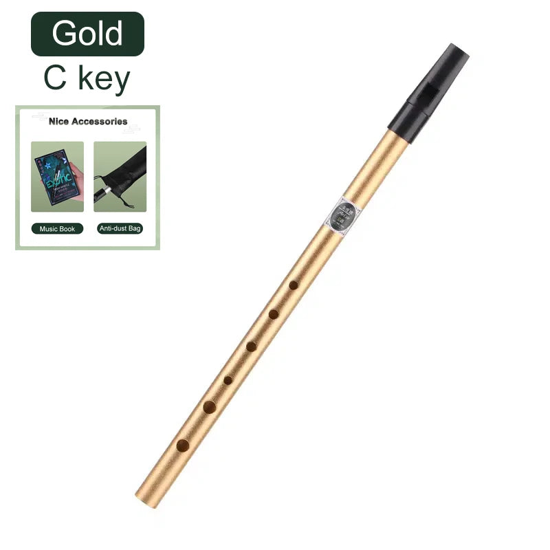 Irish Tin Whistle – Key of C/D Penny Whistle, Easy-to-Learn Classical Instrument for Beginners