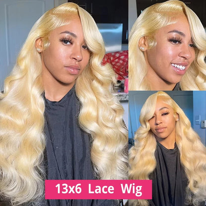 613 Honey Blonde Body Wave HD Lace Front Wig – 13x6 Transparent Lace, 13x4 Glueless Human Hair Wig, 180 Density for Women