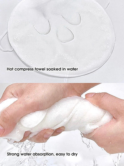 Hot & Cold Compress Face Towel - Soft Skin-Friendly Hanging Ear Towel for Steam Heating and Wet Compress Care