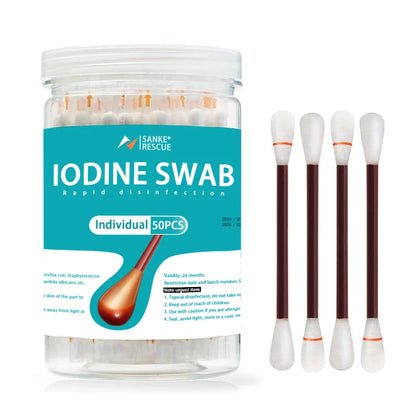 Disposable Iodophor Alcohol Cotton Swabs – Sterile Disinfection Sticks for Wound Care & Emergency First Aid