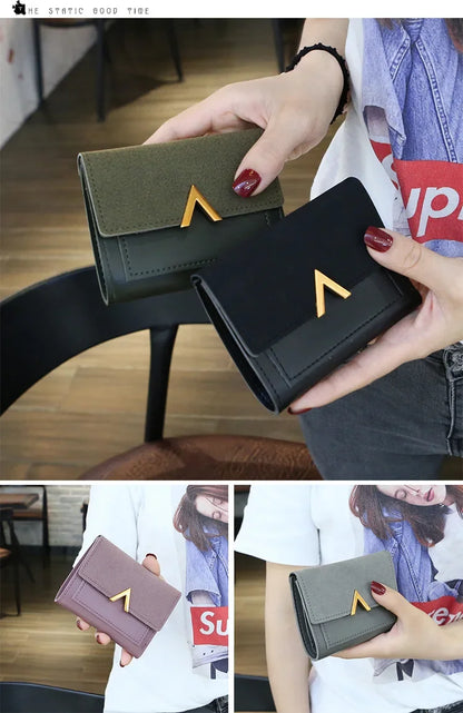 Luxury Mini Leather Wallet for Women – Small Short Fashion Purse with Credit Card Holder