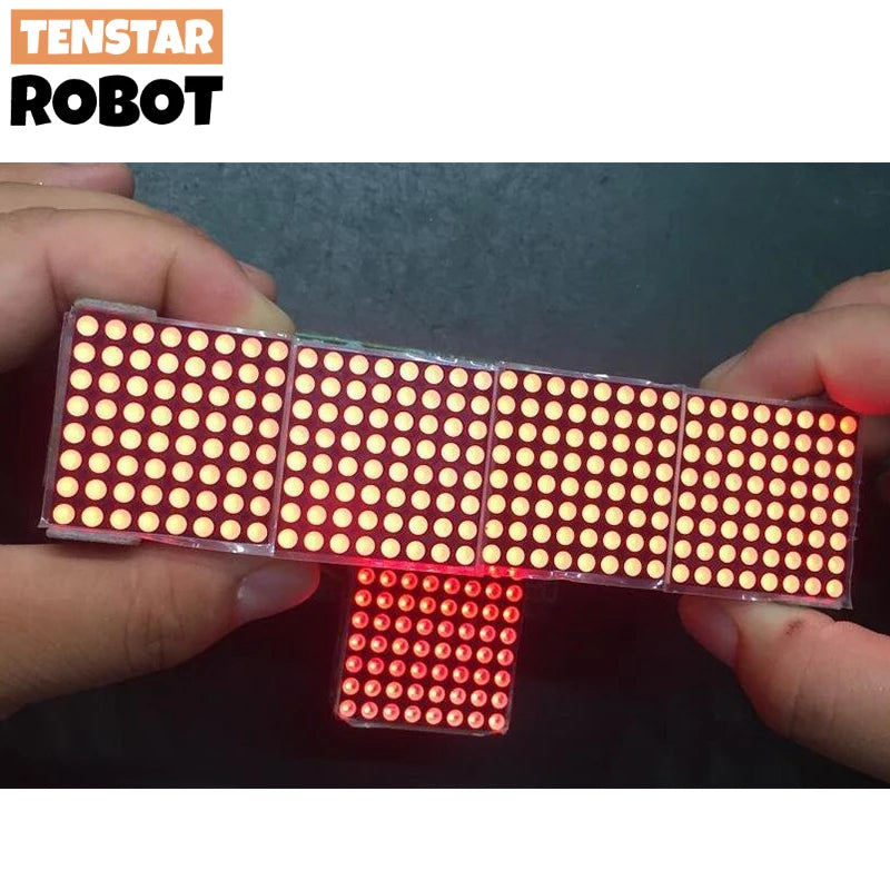 MAX7219 Dot Matrix Module – 4-in-1 Microcontroller Display with 5P Line, Red/Green
