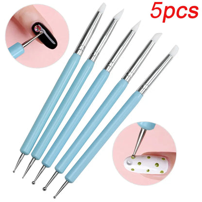 3Pcs Acrylic Nail Brush Set #8/10/14 - Professional Nail Brushes for Acrylic Powder Extensions, 3D Carving & Nail Art Salon Tools