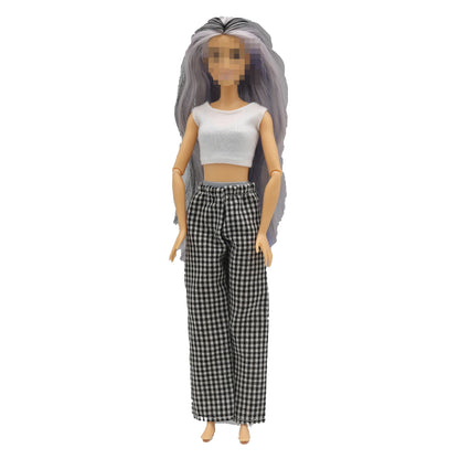 Barbie Doll Claus Outfit Set - 30cm 1/6 Scale T-Shirt & Elastic Pants Daily Wear Accessories