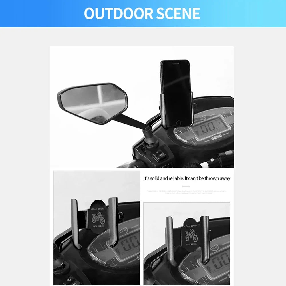 Aluminum Alloy Motorcycle & Bicycle Phone Holder — GPS Mounting Clip & Handlebar Bracket