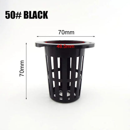 50pcs Hydroponic Mesh Net Baskets — Soilless Plant Nursery Cups for Veggie & Clone Growth