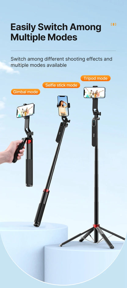 Ulanzi MA09 1.8m Selfie Stick Tripod – Remote Control Tripod for iPhone 16-13 Pro Max & Android with Panoramic Ball Head Holder