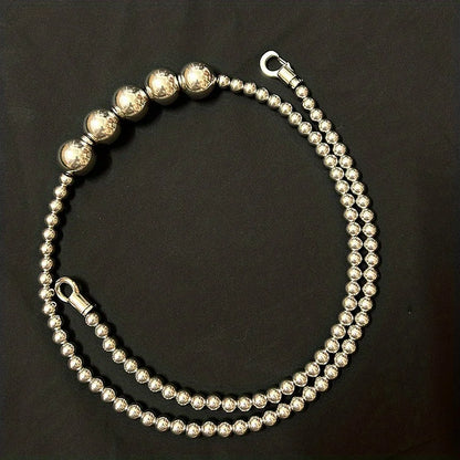 EDC Stainless Steel Ball Bracelet and Necklace - Titanium Steel Personal Safety Accessory for Everyday Carry
