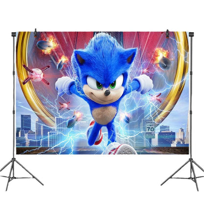 Sonic Birthday Party Decoration Set – Hedgehog Theme Tableware & Supplies with Plates, Cups, Napkins, Tablecloth & Party Accessories for Kids Party Gifts
