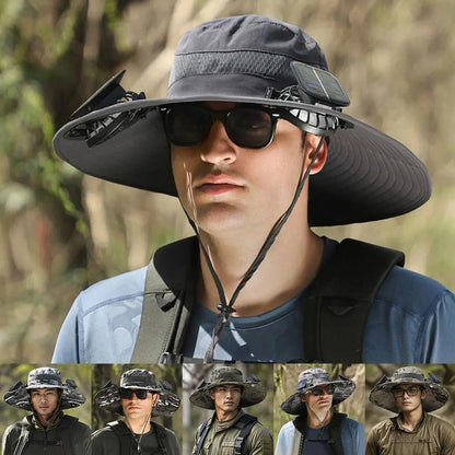 Solar Powered Fan Hat – Outdoor Camping & Fishing Sun Protection Cap with Portable Cooling Fan